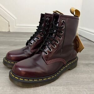 Vegan Doc Dr Martens Unisex 1460 8-Eye Boot, Cherry/Burgundy UK6/US7-8/EU39